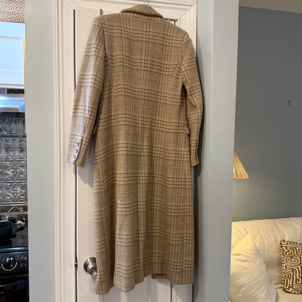 Reformation Plaid Baker Coat in Beige and Brown - Picture 6 of 6